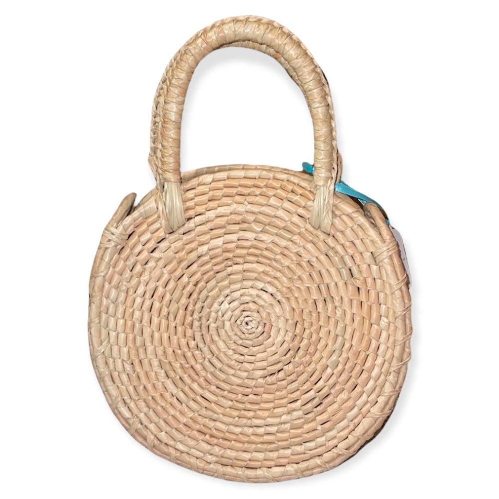 Mexican handmade circular palm bag - Picture 5 of 6